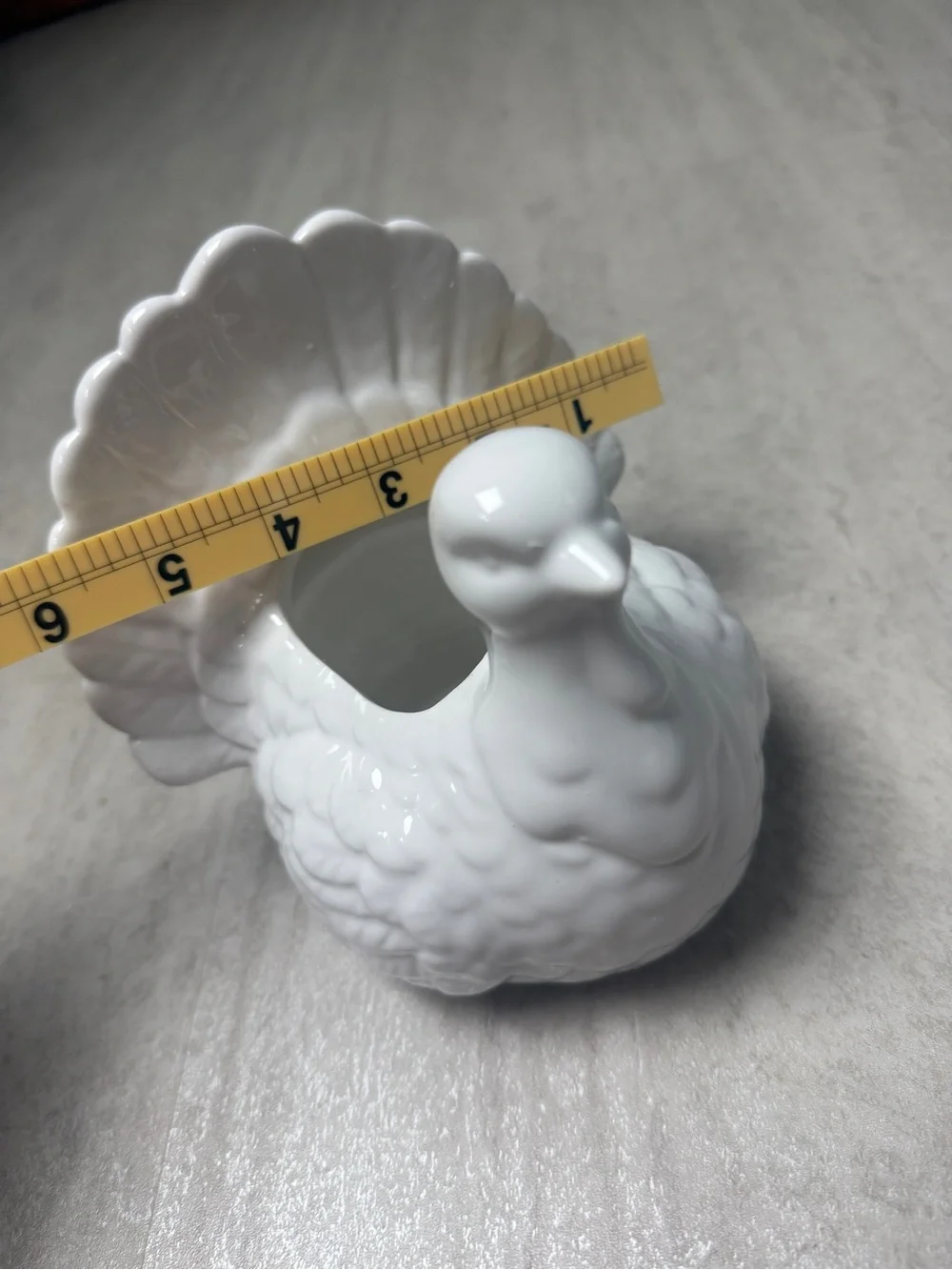 White Ceramic Turkey Serving Bowl - Decorative Table Accent